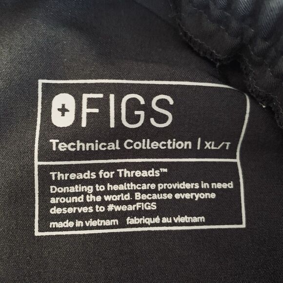 Figs Scrub Pants  Tansen Jogger Men XL Tall Black Pull On Pockets Stretch Medic - Picture 5 of 9